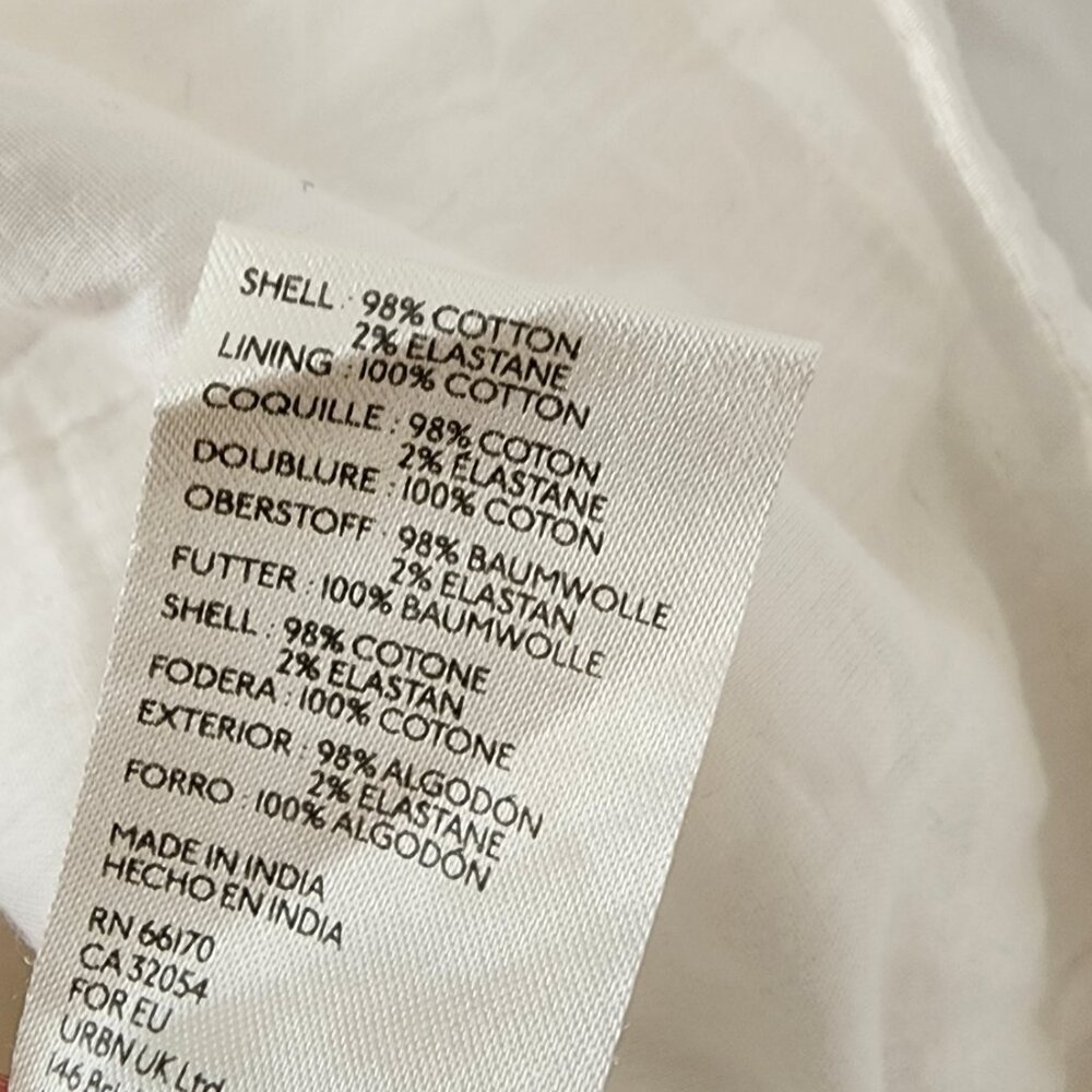 Free People "Thea" White Button-Front Mini Dress - Size XS, Bohemian, Romantic - Picture 5 of 5